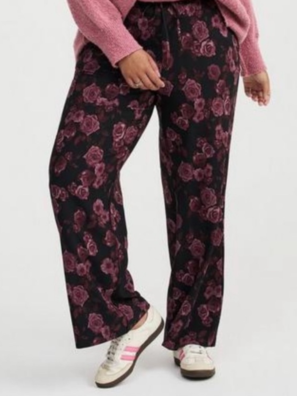 Plus Floral Pants